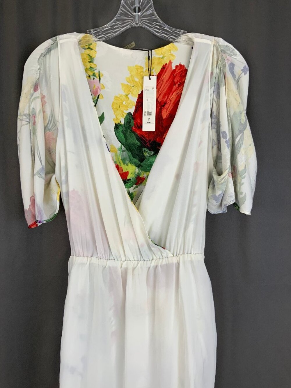 Alice + Olivia Clarine Wildflower Print Wrap Dress Sz 8 - Picture 16 of 16